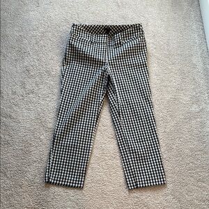 Ann Taylor Factory Black and White Gingham Curvy Cropped Pants